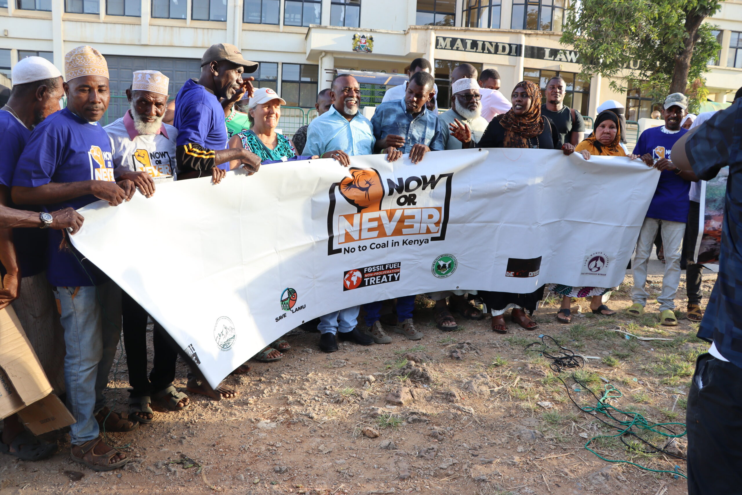 Laywers, Save Lamu and community, gathering in front of Malindi court